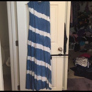 Blue/White stripe Maxi Dress